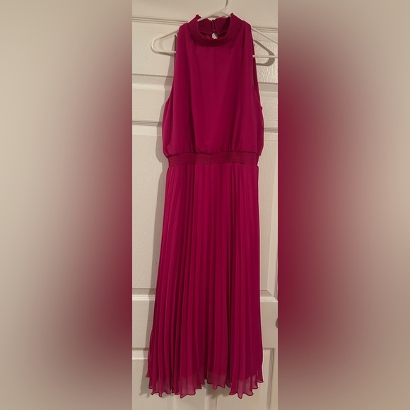 Sam Edelman Fuchsia Pleated Midi Dress - Picture 2 of 7